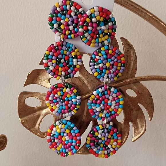 Beaded Long Retro Earrings - Picture 5 of 7